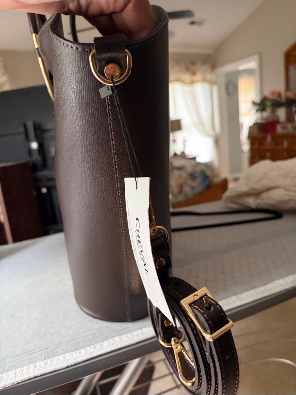 Brand-New Cheval Firenze Italian Leather Handbag – Chocolate Brown - Picture 8 of 10
